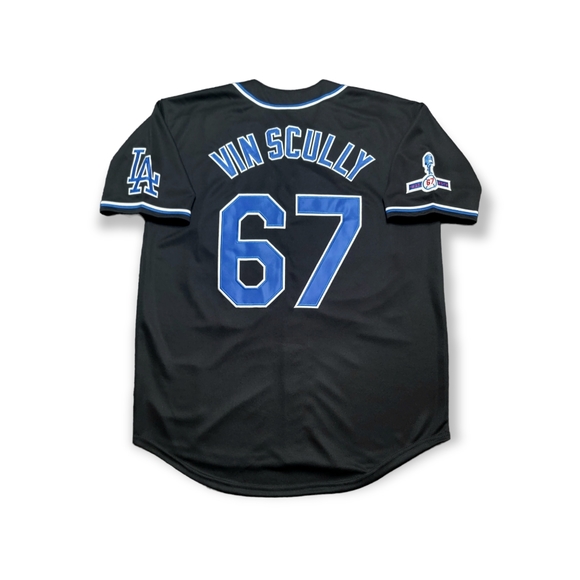 Vince Scully Jersey LA Dodgers VIN & 1950-2016 Sleeve Patch! NEW With Tags 🎁🎅 - Picture 1 of 3